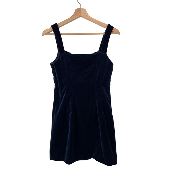 Nina Bauer Collection Vintage Navy Velvet Mini Dress - Girls Size Large - Picture 2 of 9